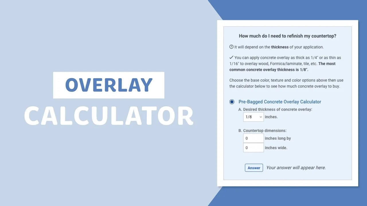 Load video: Concrete countertop overlay calculator