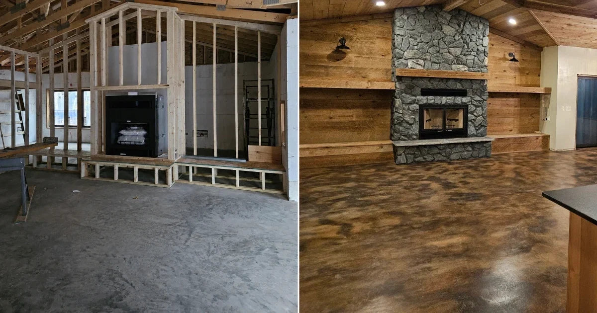 Leather Look Acid-Stained Concrete Floors: Colors & How-To