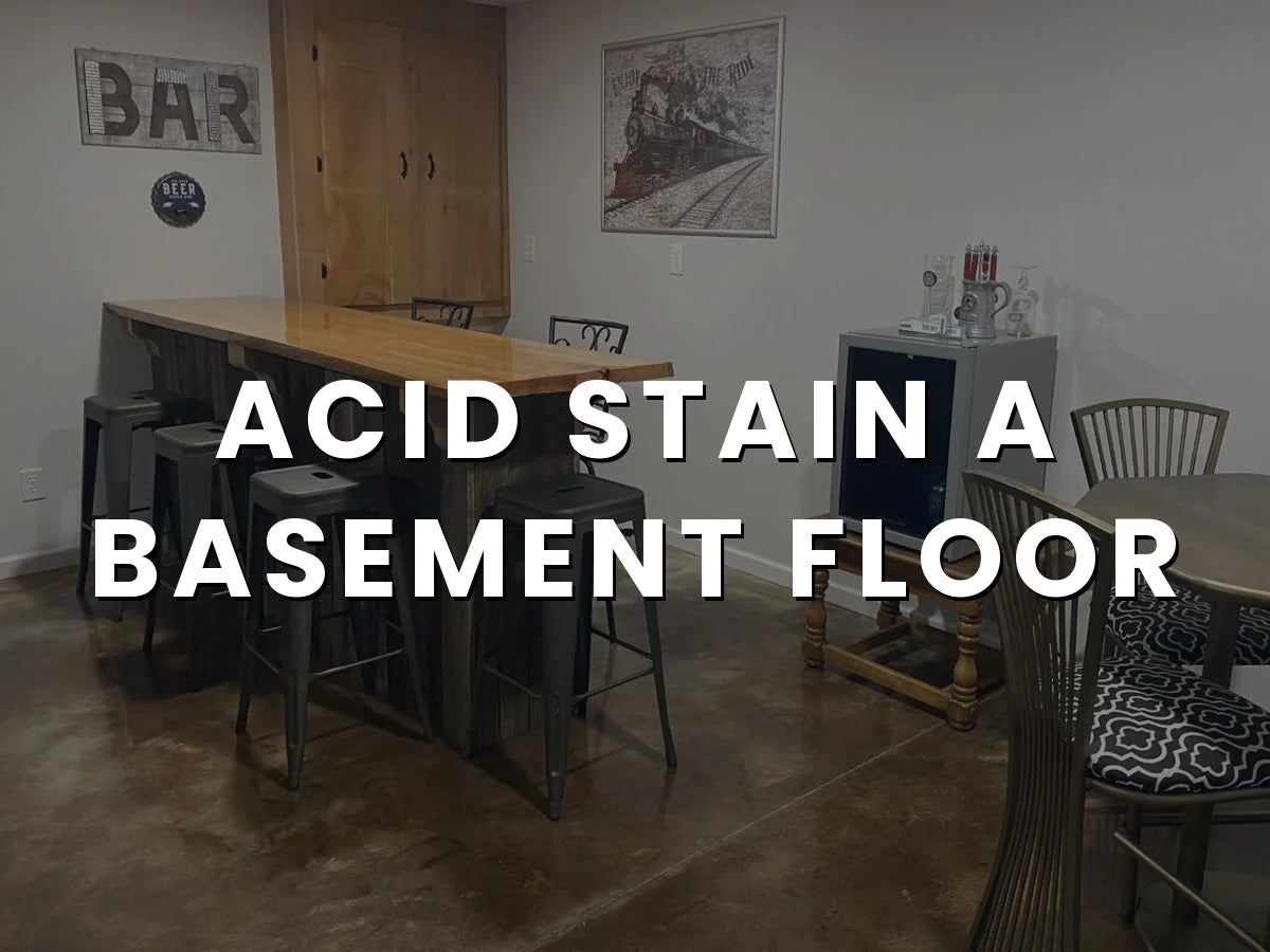 Basement floor acid stained in Desert Amber EverStain™