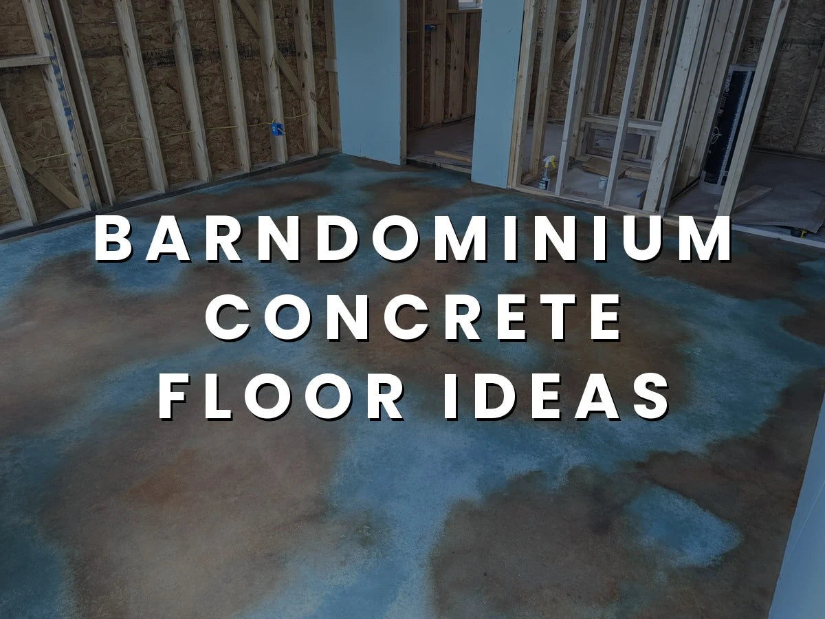 Barndominium casita floor acid-stained in Seagrass and Malayan Buff EverStain