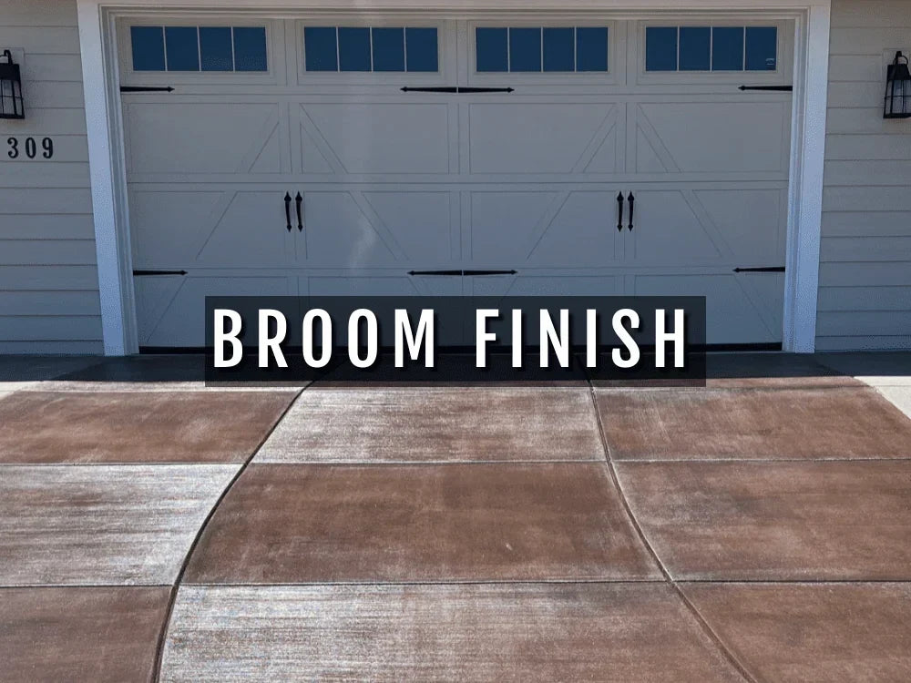 Stained Broom Finish Concrete