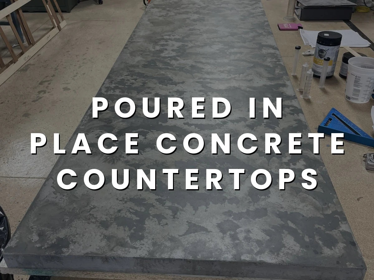 Concrete Countertop Stained with Iron Gray and Steel ColorWave