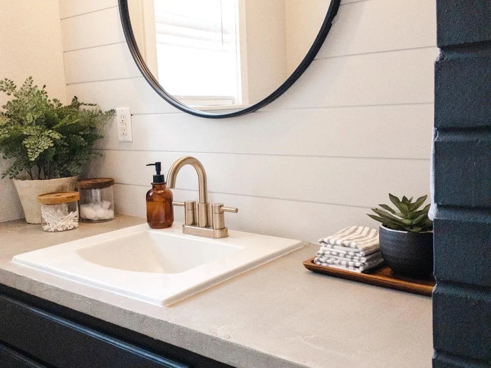 Concrete Overlay Over Laminate Bathroom Vanity