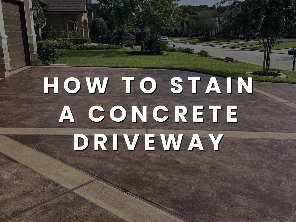 Adding personality to your driveway with Aztec Brown and Charcoal Antiquing Stains geometrical design