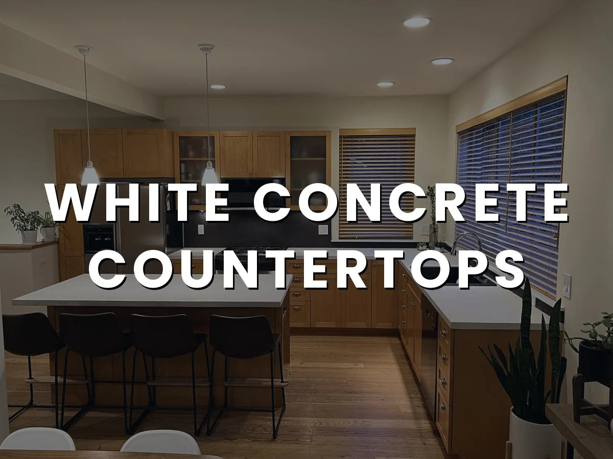 Laminate countertop refinished in white concrete