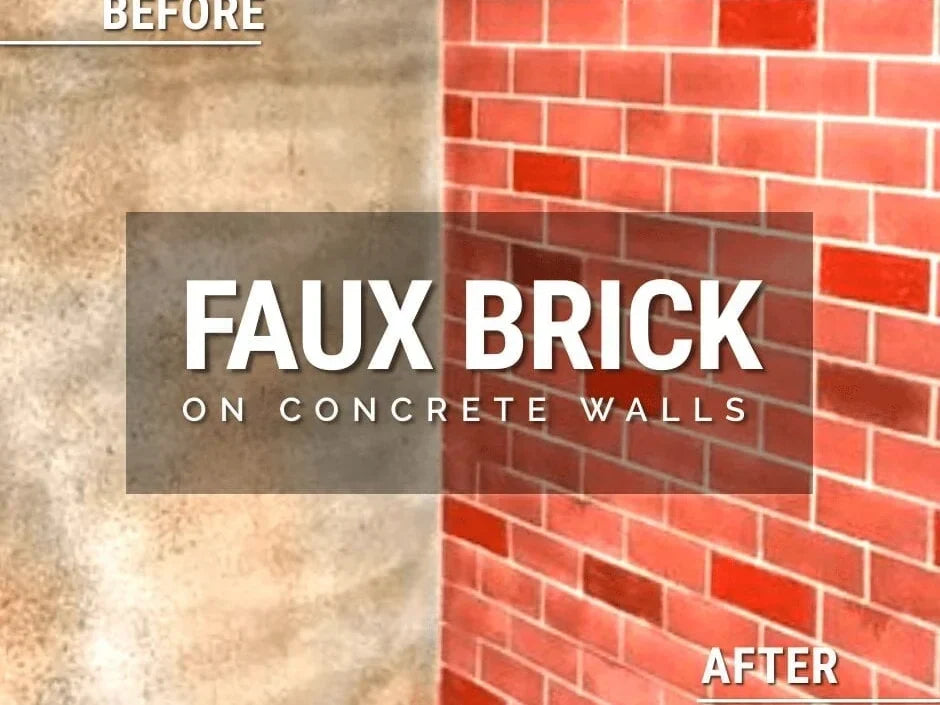 How to Stencil a Faux Brick Wall on Concrete
