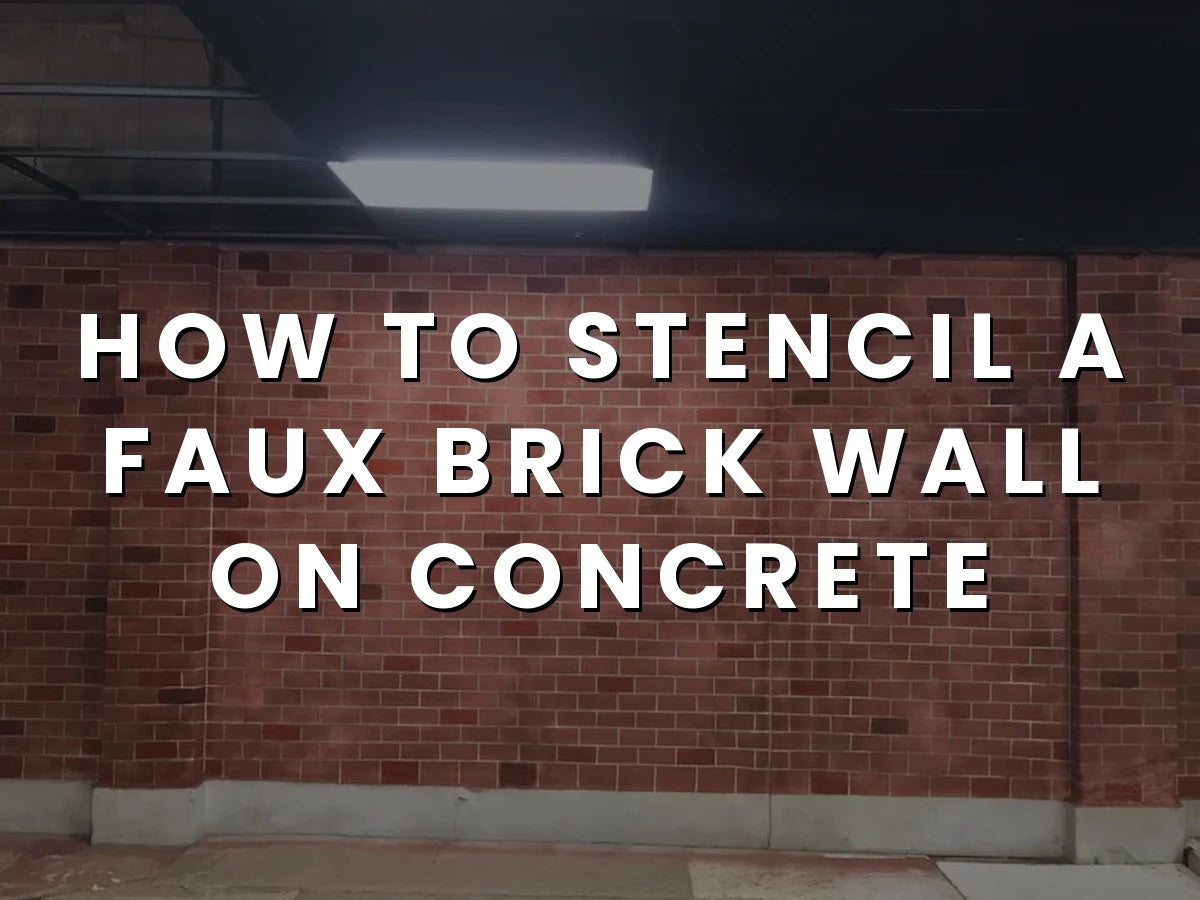 Faux Brick Stenciled Concrete Overlay Wall