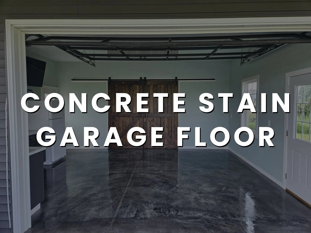 Hand-troweled garage floor stained in Charcoal Antiquing and sealed