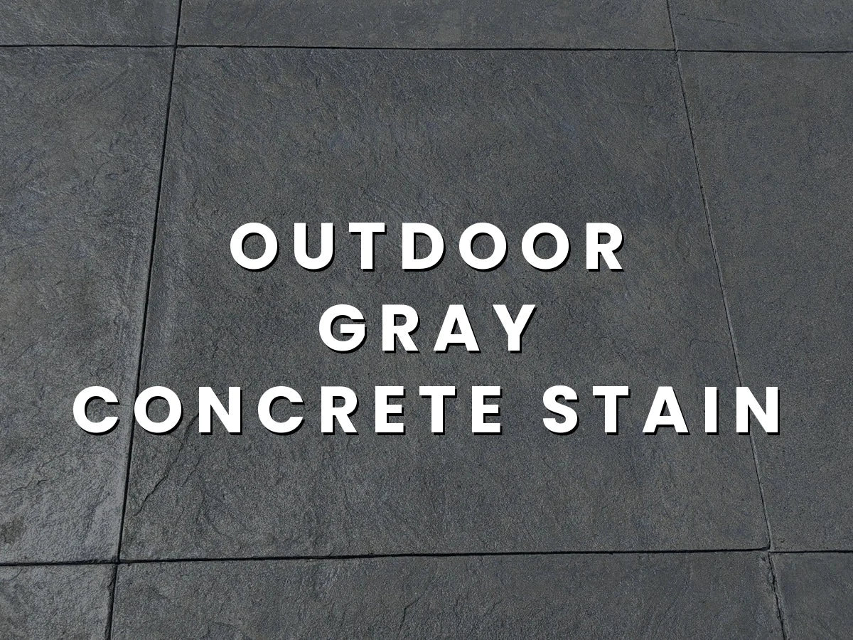 Hand-poured concrete squares stained Silver Gray Antiquing to look like slate