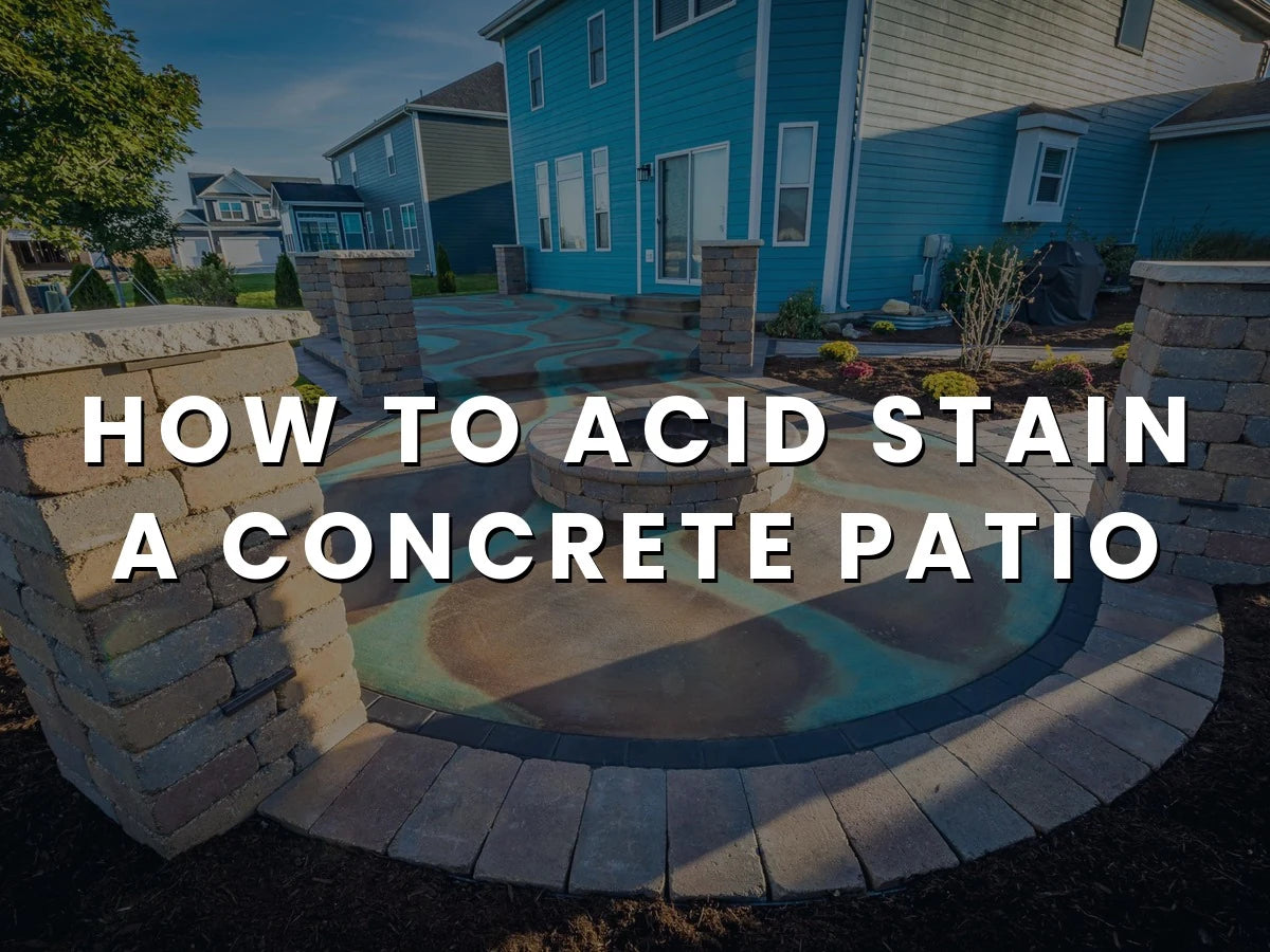 Concrete patio acid stained in Malayan Buff and Seagrass