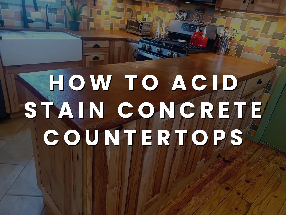 Stunning Cola and Malayan Buff EverStain acid stained finish enhances Beachfront Buff pigmented concrete overlay kitchen countertop