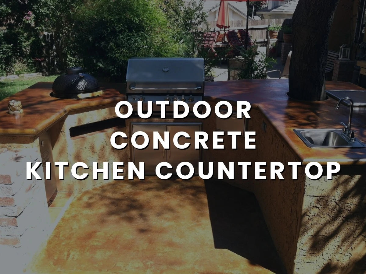 Outdoor kitchen concrete countertop