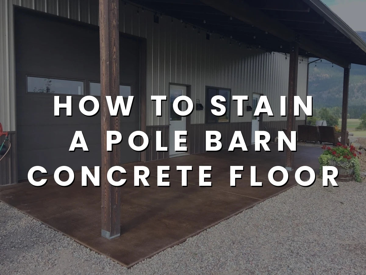 DIY Pole Barn Style Patio with Stained Concrete Floors