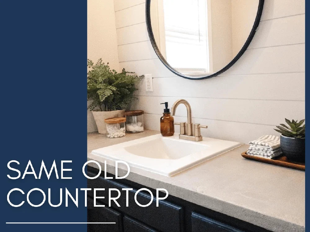 Refinished Laminate Countertop with Concrete Overlay