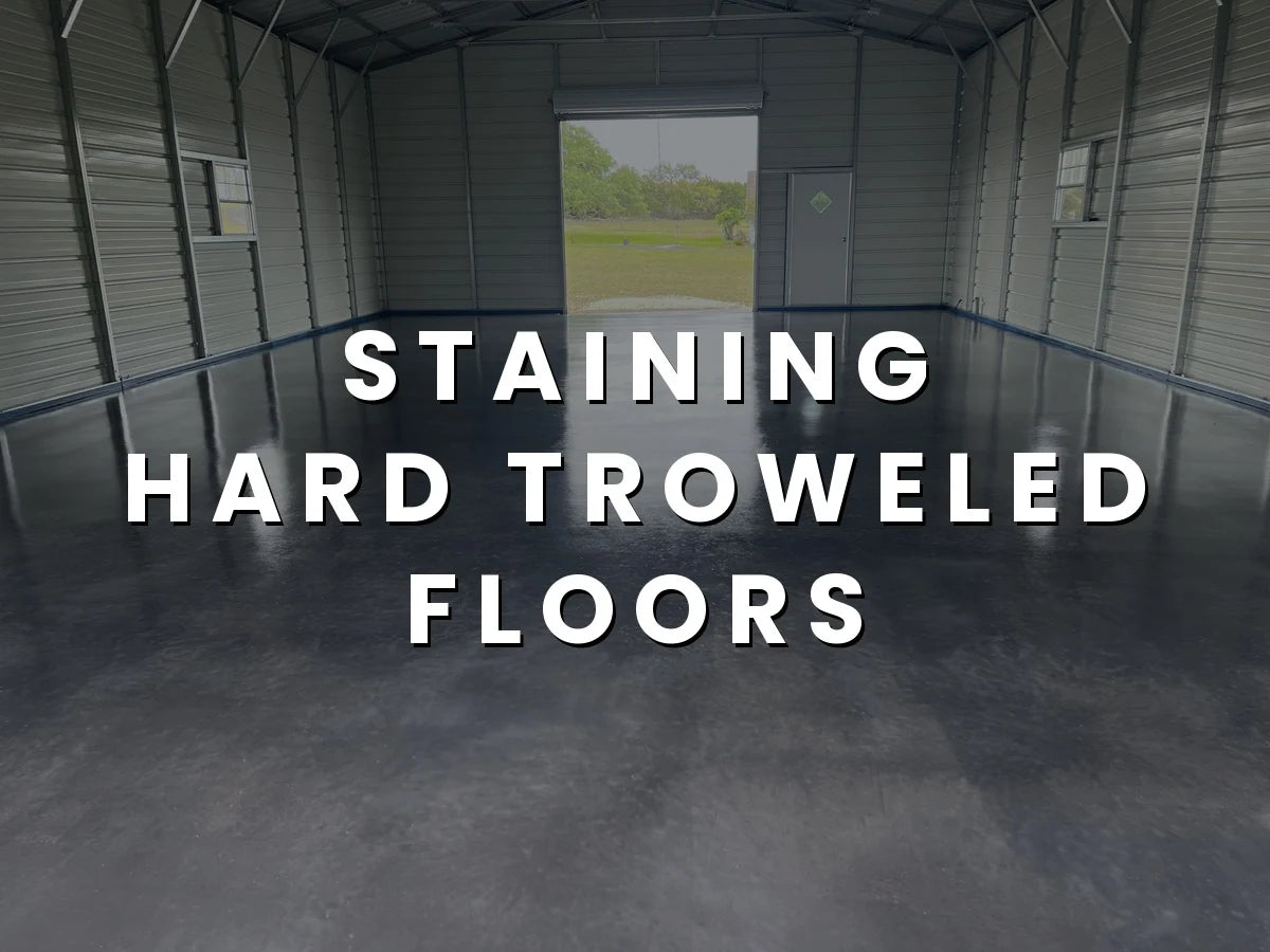 Finished modern and sleek barndominium floor showcasing the glossy effect of Charcoal AcquaTint™ with satin ProWax Polish