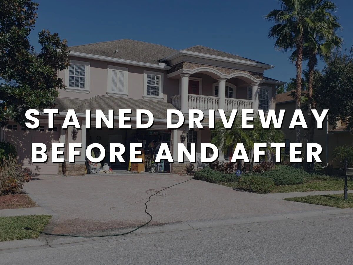 Restored Stamped Concrete Paver Driveway