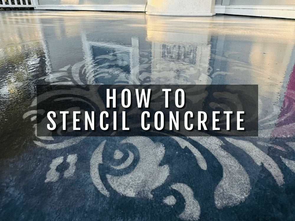 Stenciled concrete floor