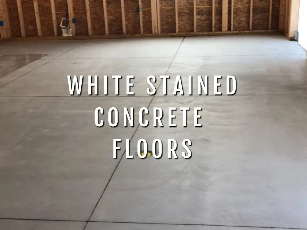 White Concrete Stain & Overlay Basement Floor Ideas