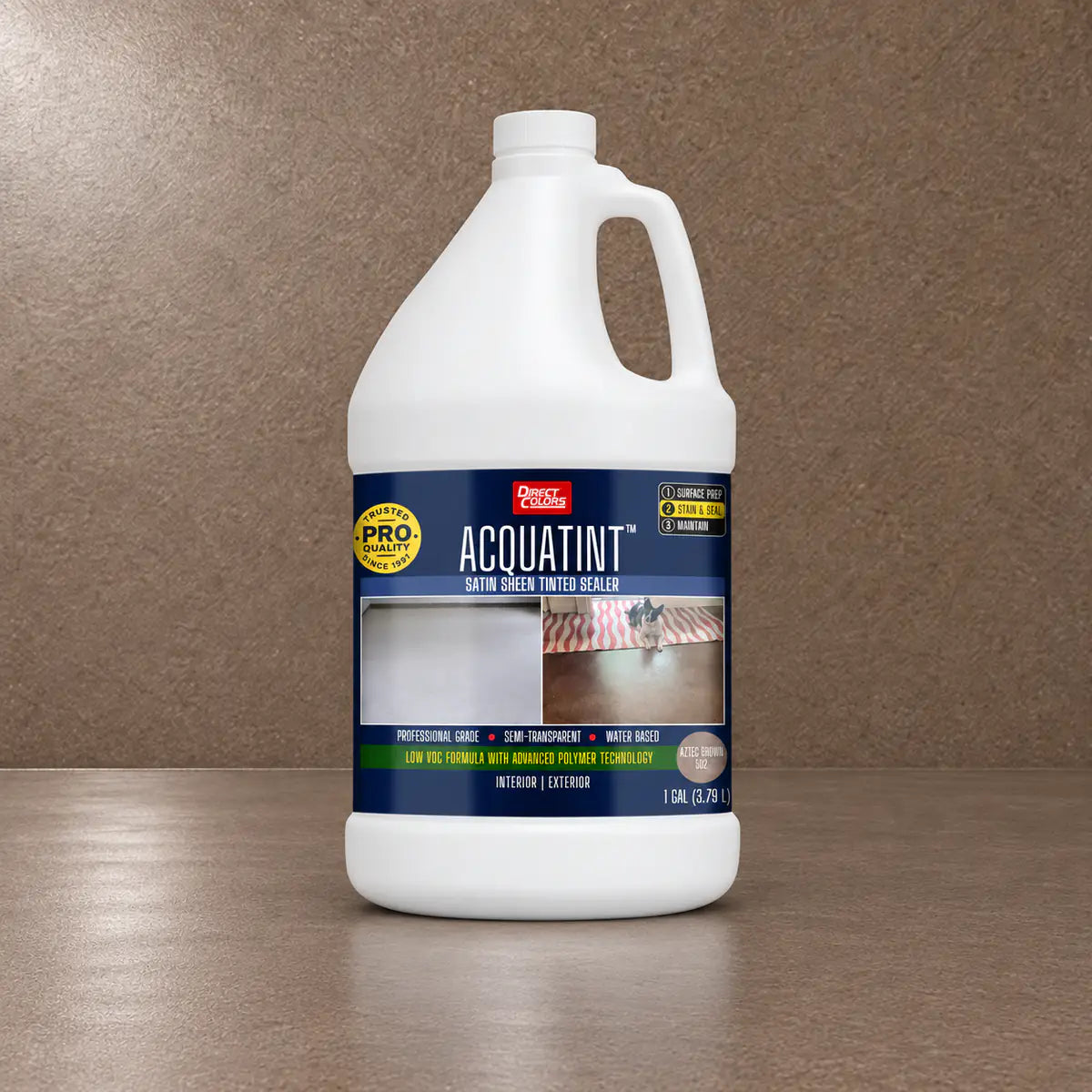 1 gallon of AcquaTint™ PRO Colored Sealer in 502 Aztec Brown