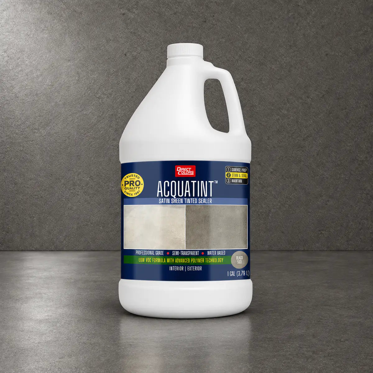1 gallon of AcquaTint™ PRO Colored Sealer in 503 Black
