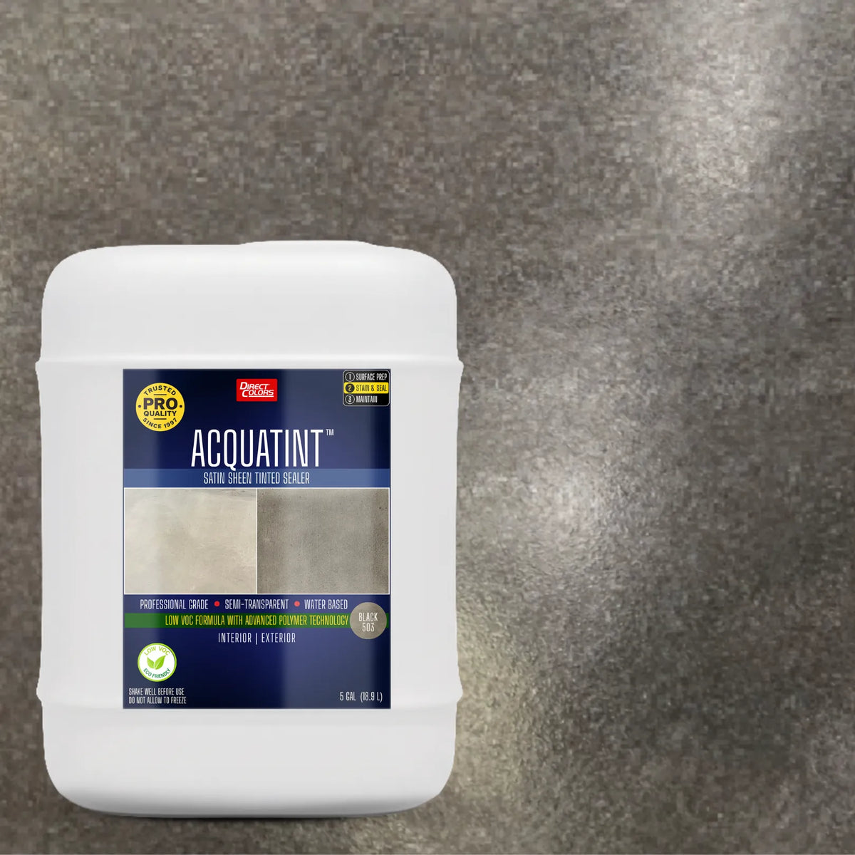 5 gallons of AcquaTint™ PRO Colored Sealer in 503 Black