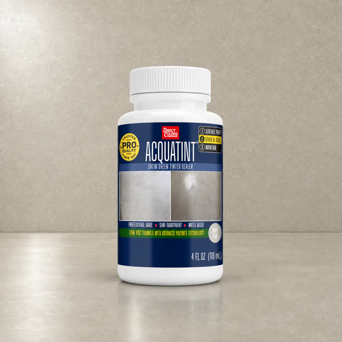 4 ounces of AcquaTint™ PRO Colored Sealer in 504 Buff