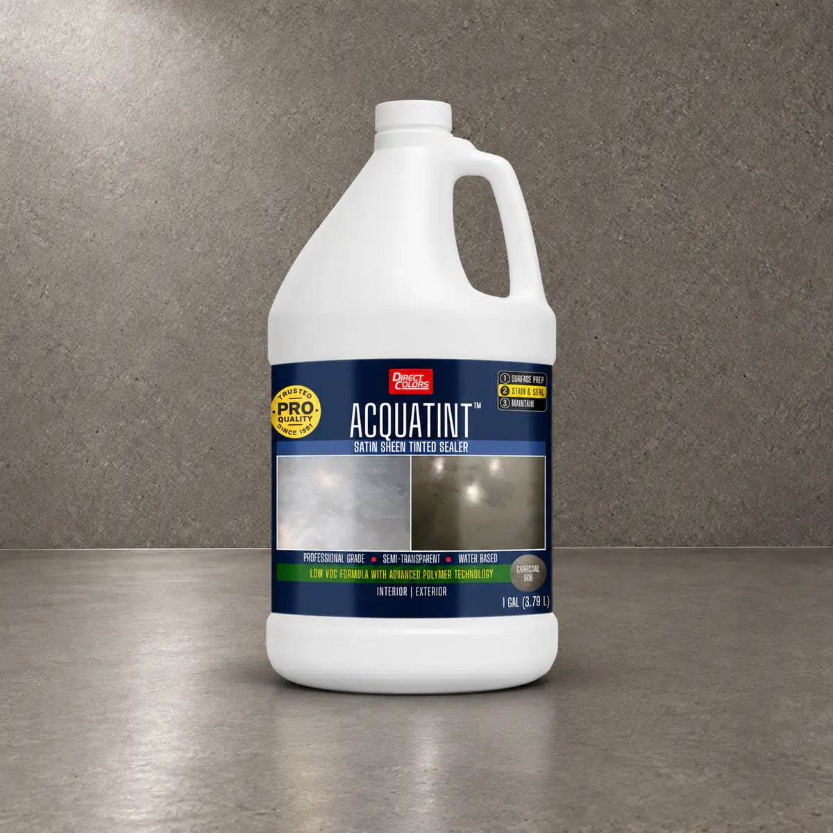 1 gallon of AcquaTint™ PRO Colored Sealer in 506 Charcoal