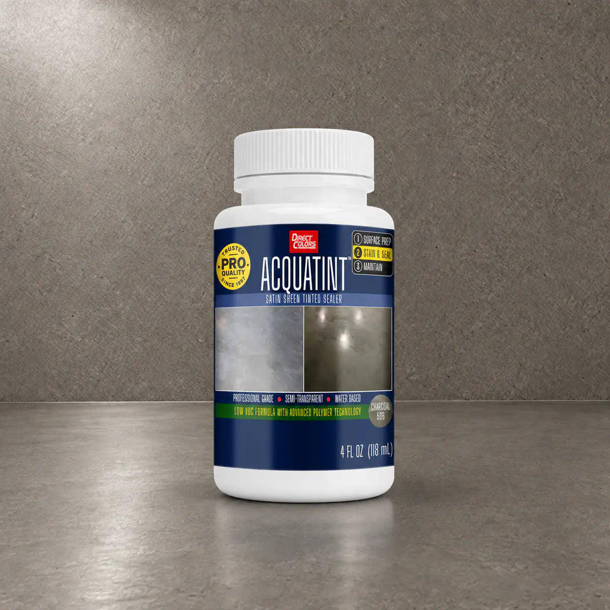 4 ounces of AcquaTint™ PRO Colored Sealer in 506 Charcoal