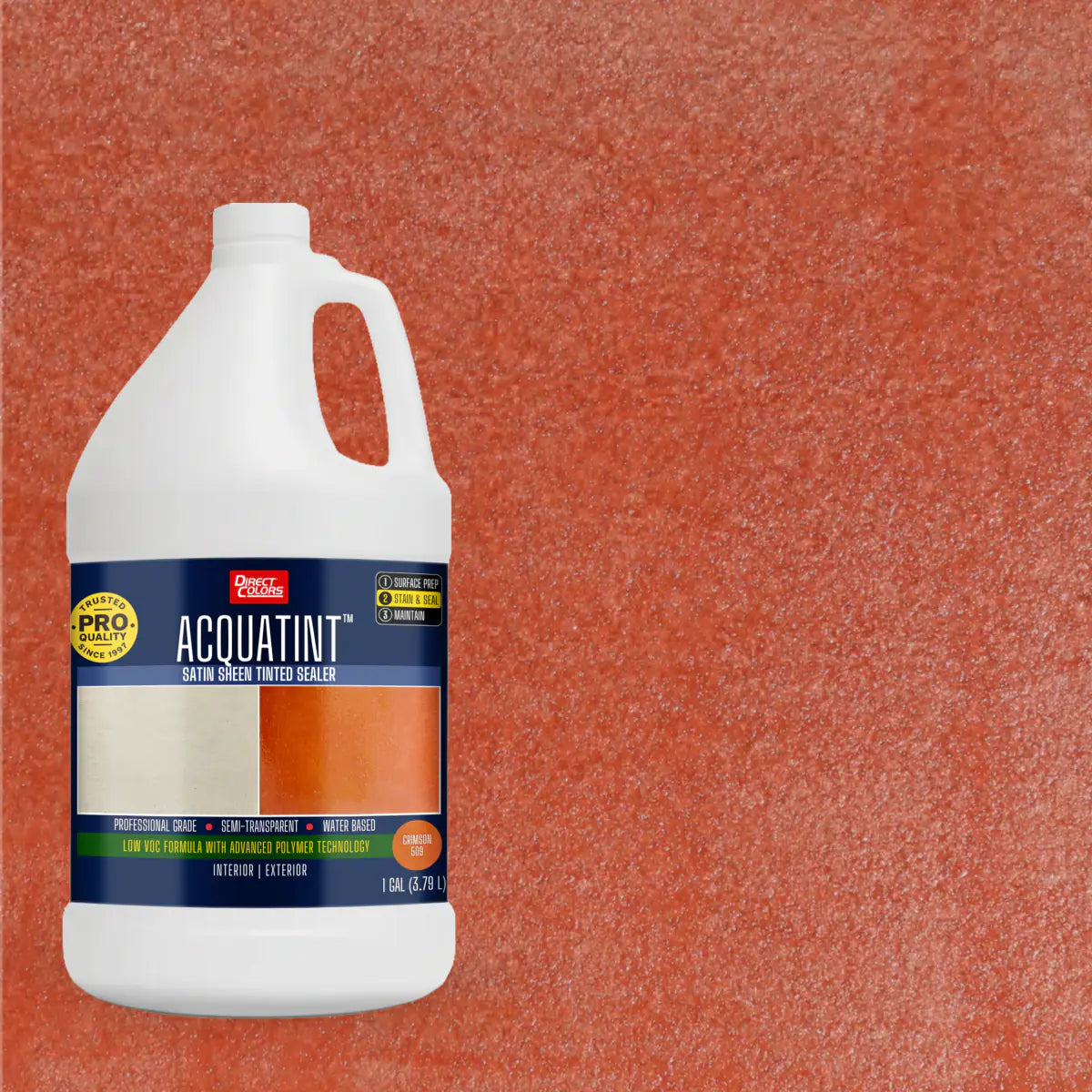1 gallon of AcquaTint™ PRO Colored Sealer in 509 Crimson