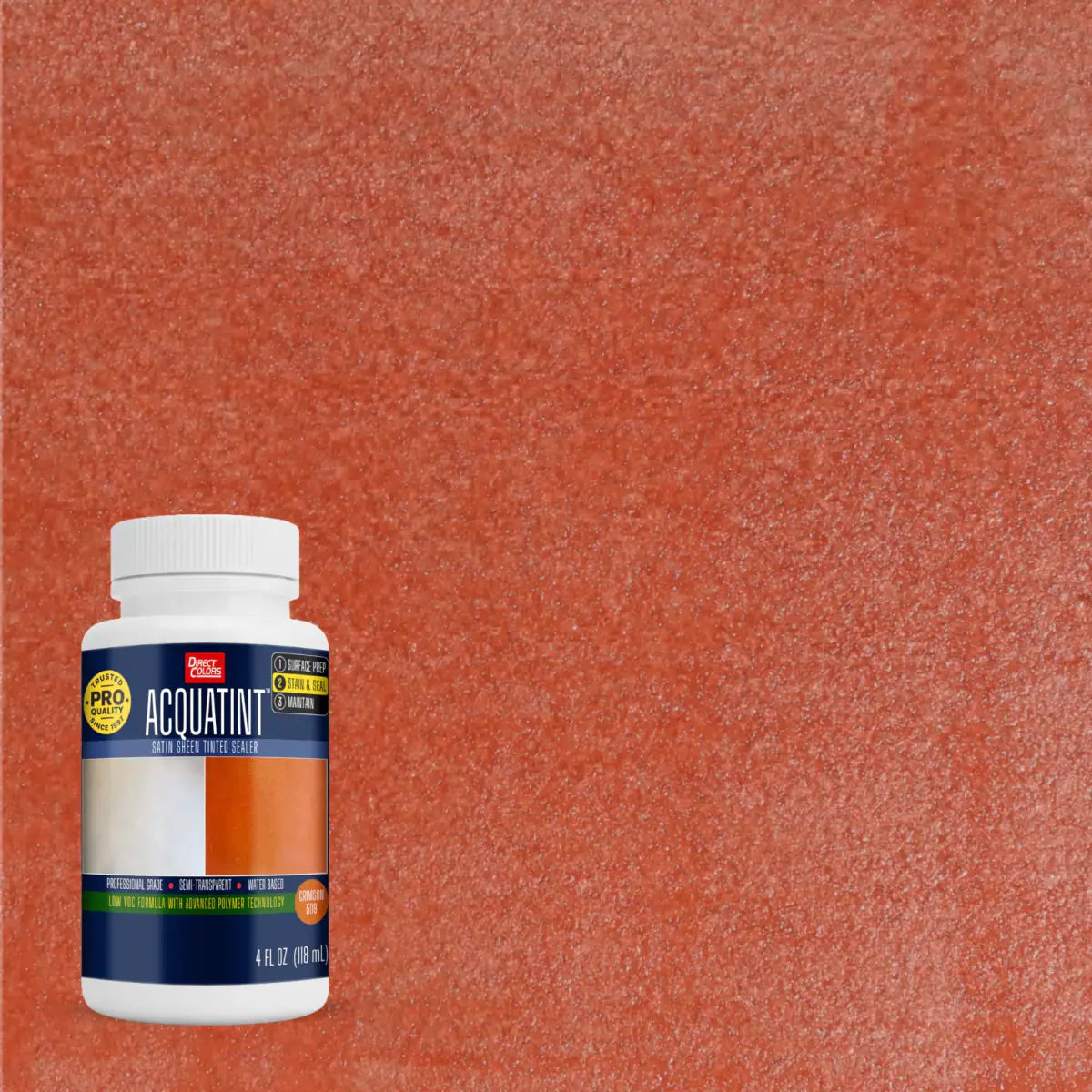 4 ounces of AcquaTint™ PRO Colored Sealer in 509 Crimson