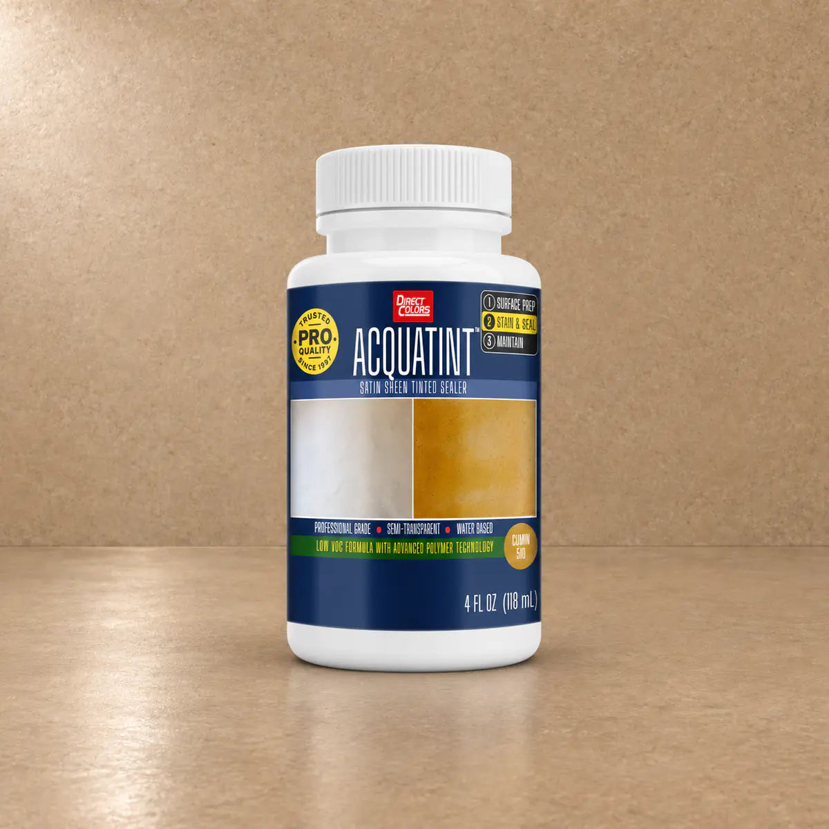 4 ounces of AcquaTint™ PRO Colored Sealer in 510 Cumin