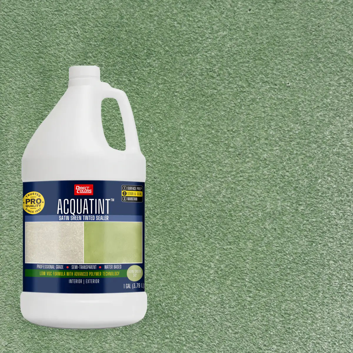 1 gallon of AcquaTint™ PRO Colored Sealer in 512 Fern Green
