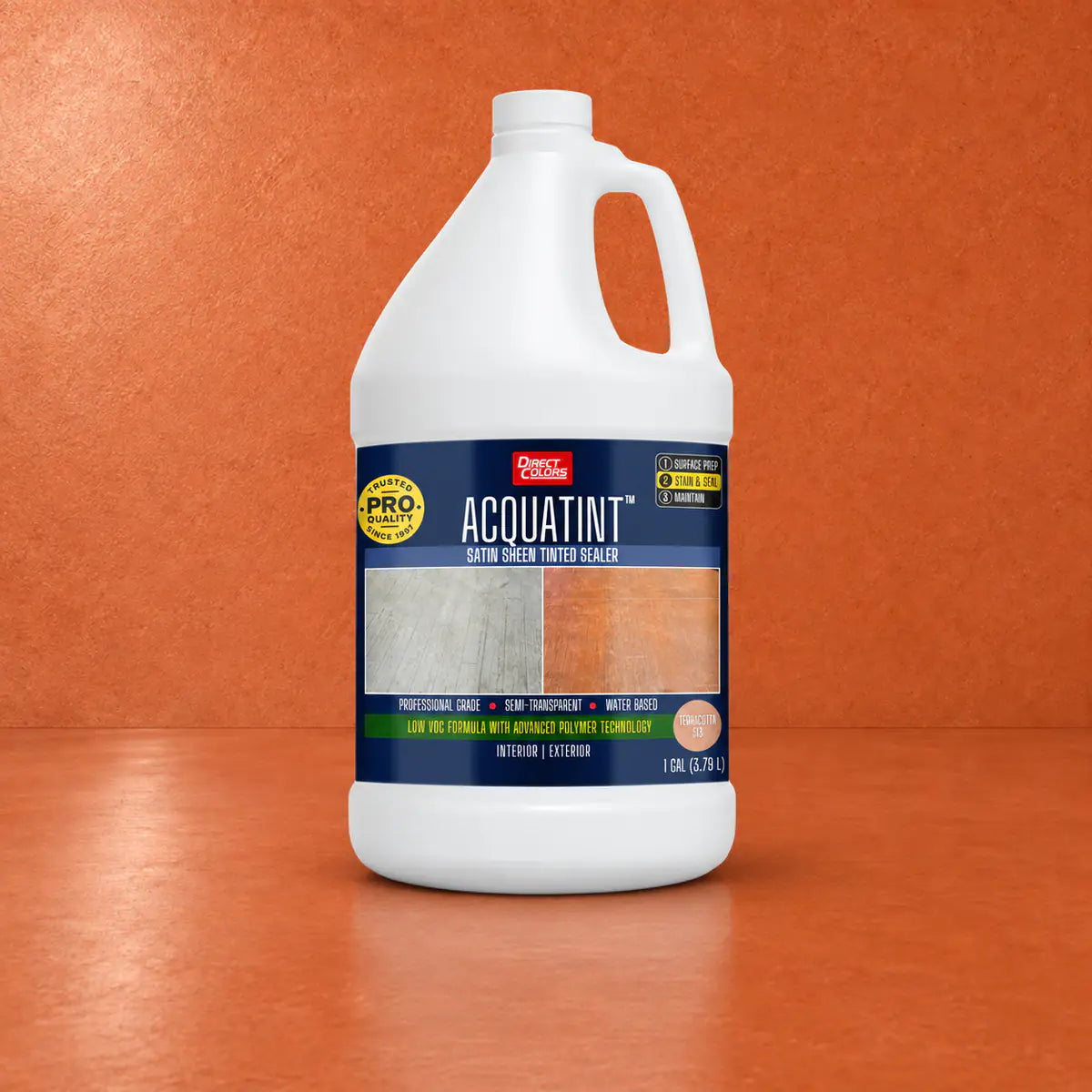 1 gallon of AcquaTint™ PRO Colored Sealer in 513 Terracotta