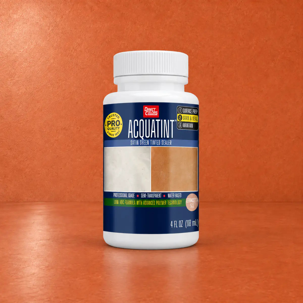 4 ounces of AcquaTint™ PRO Colored Sealer in 513 Terracotta