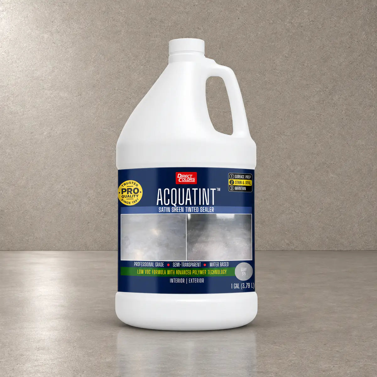 1 gallon of AcquaTint™ PRO Colored Sealer in 515 Gray