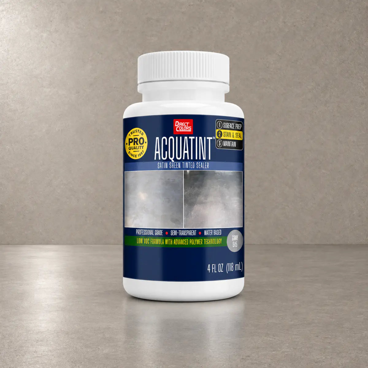 4 ounces of AcquaTint™ PRO Colored Sealer in 515 Gray