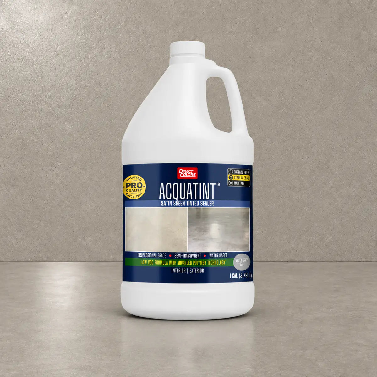 1 gallon of AcquaTint™ PRO Colored Sealer in 524 Silver Gray