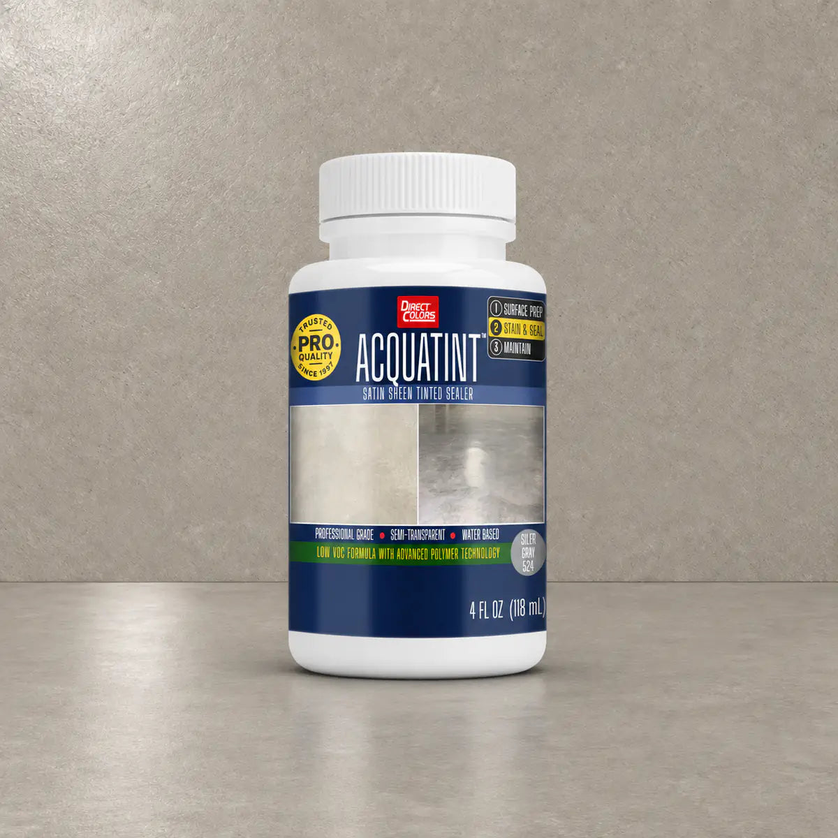4 ounces of AcquaTint™ PRO Colored Sealer in 524 Silver Gray