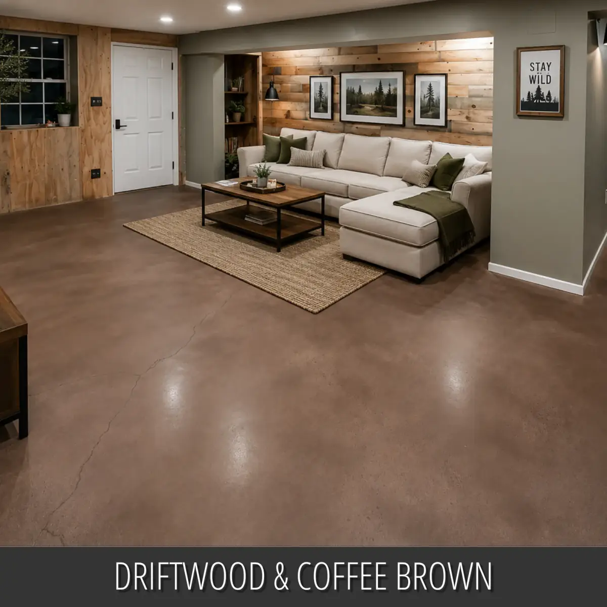 Vibrance Concrete Dye 311 Coffee Brown stained concrete floor project