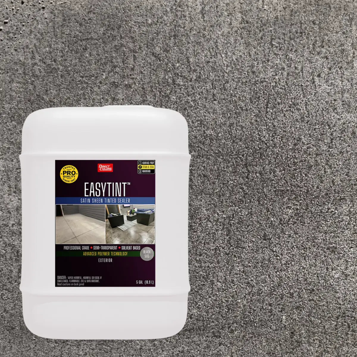 5 gallons of EasyTint™ Tinted Concrete Sealer in 503 Black