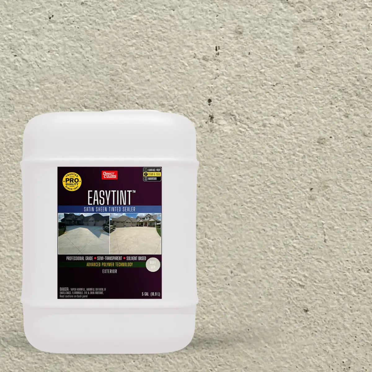 5 gallons of EasyTint™ Tinted Concrete Sealer in 504 Buff