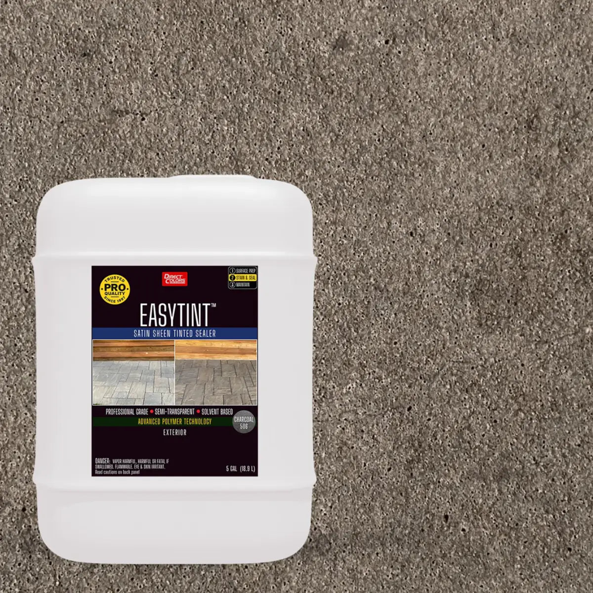 5 gallons of EasyTint™ Tinted Concrete Sealer in 506 Charcoal