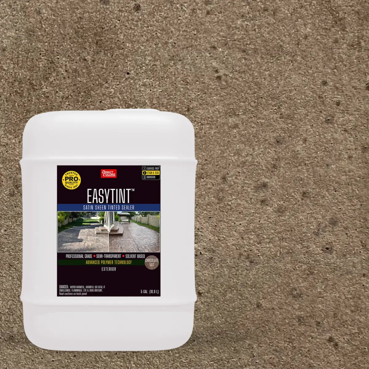 5 gallons of EasyTint™ Tinted Concrete Sealer in 507 Chocolate