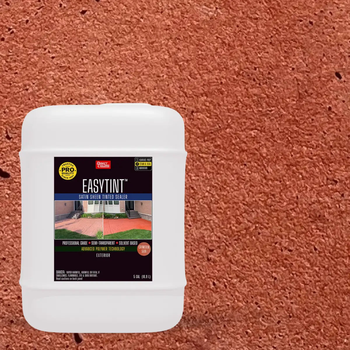 5 gallons of EasyTint™ Tinted Concrete Sealer in 509 Crimson