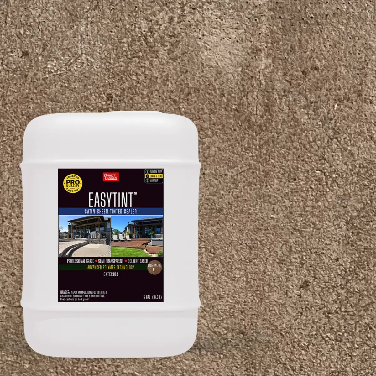 5 gallons of EasyTint™ Tinted Concrete Sealer in 511 Driftwood