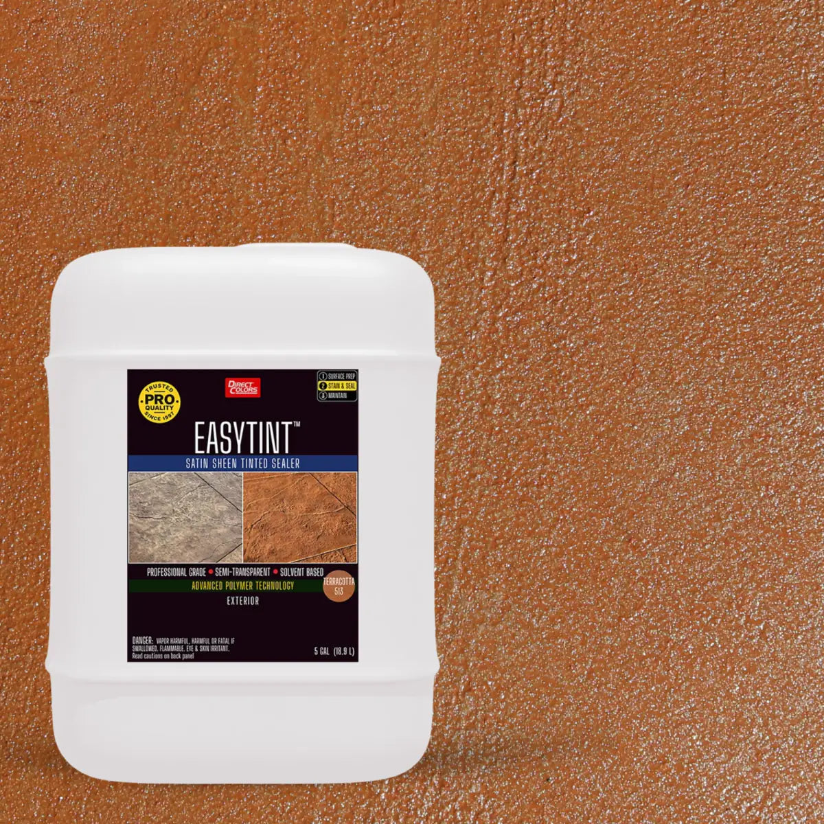 5 gallons of EasyTint™ Tinted Concrete Sealer in 513 Terracotta