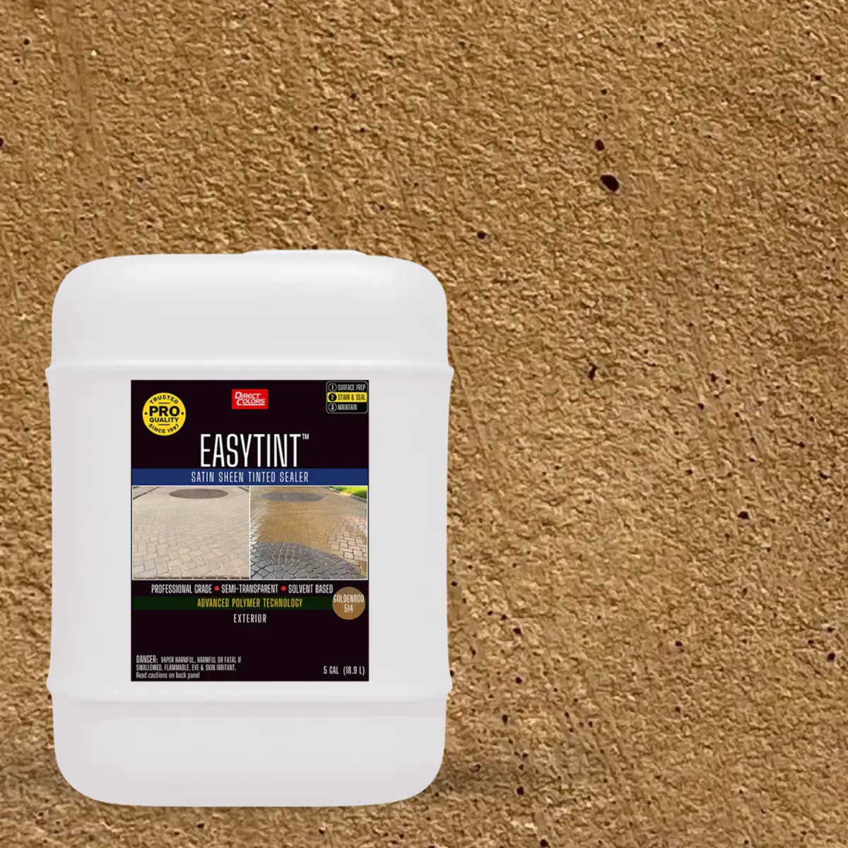 5 gallons of EasyTint™ Tinted Concrete Sealer in 514 Goldenrod