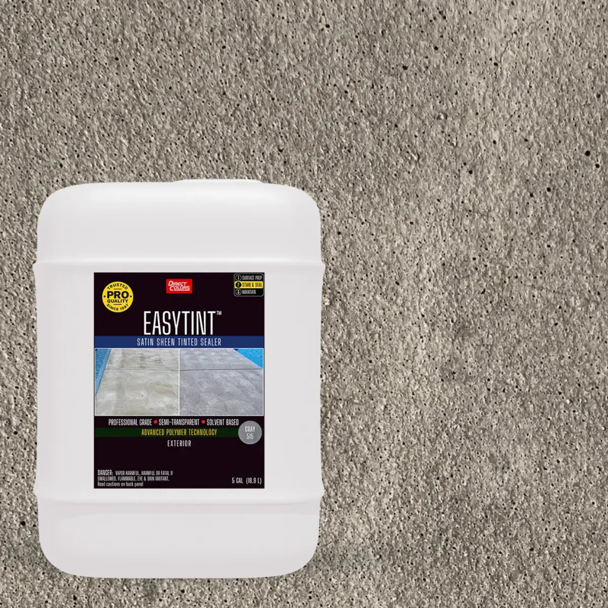 5 gallons of EasyTint™ Tinted Concrete Sealer in 515 Gray