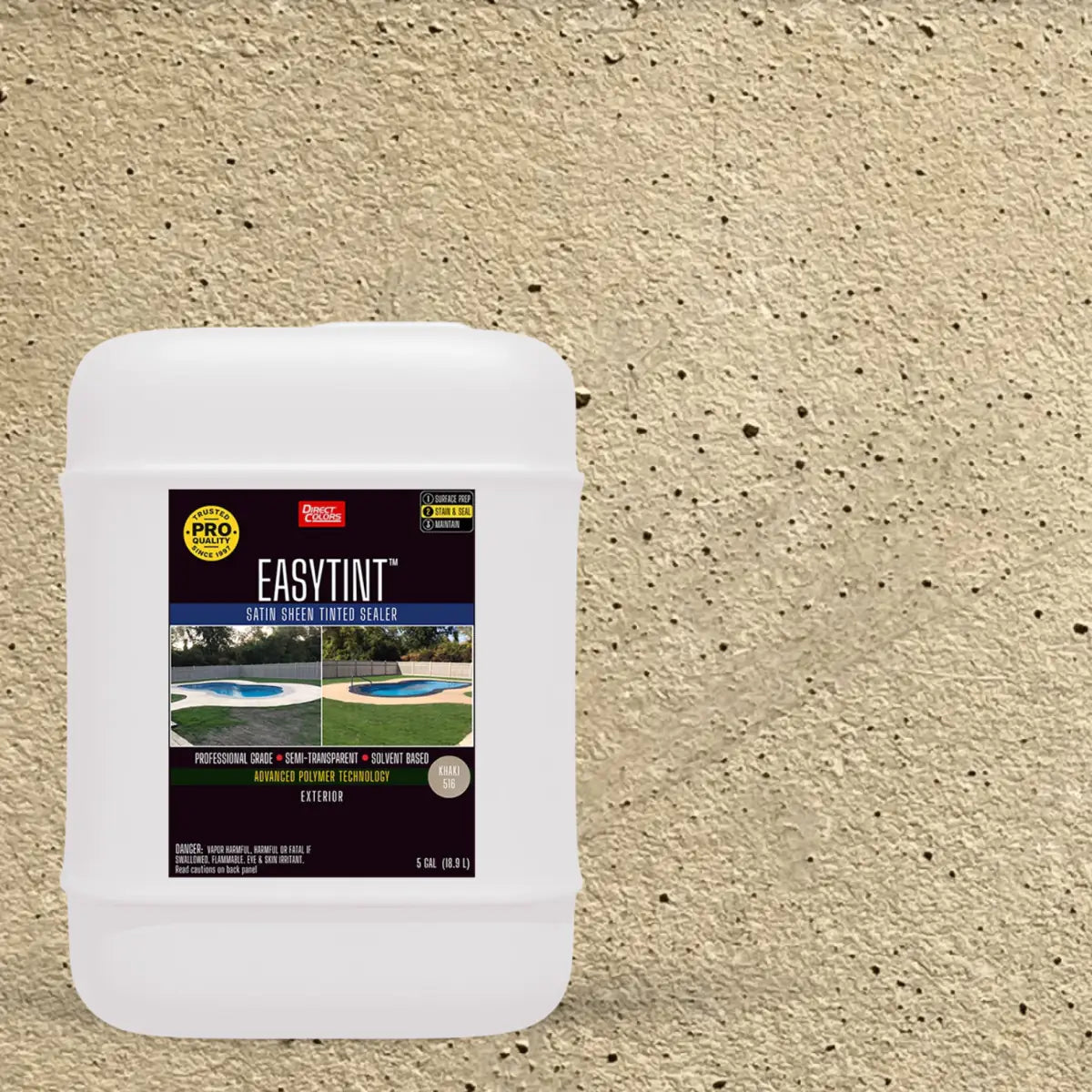 5 gallons of EasyTint™ Tinted Concrete Sealer in 516 Khaki