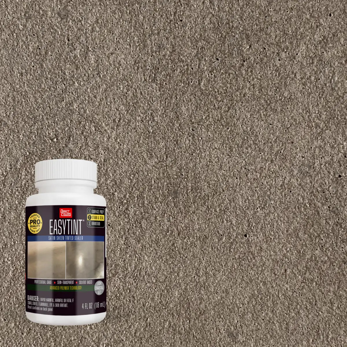 4 ounces of EasyTint™ Tinted Concrete Sealer in 517 Light Charcoal